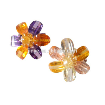 Fashion Handmade Bling Zirconina Flower Brooch Pins For Woman